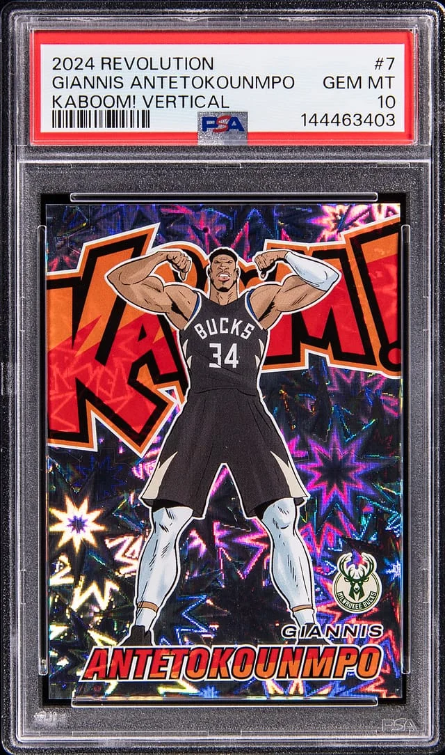 2024 Panini Revolution Giannis Antetokounmpo Kaboom! Vertical #7 card image