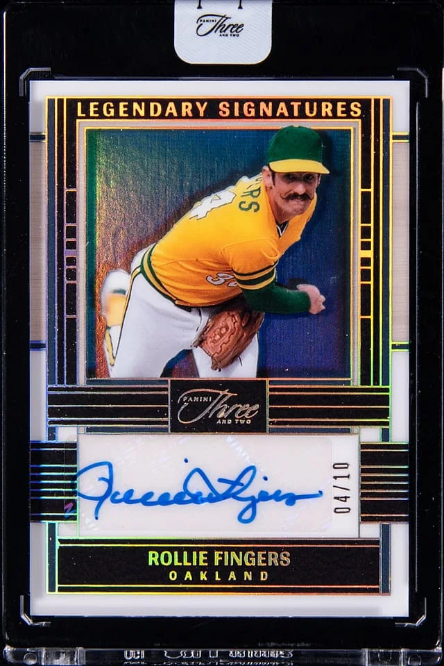 2024 Panini Rollie Fingers Three and Two Legendary Signatures #LEG-RF card image
