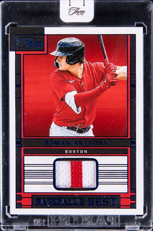2024 Panini Roman Anthony Patch - Panini Encased Three And Two Sapphire #BBM-RA card image