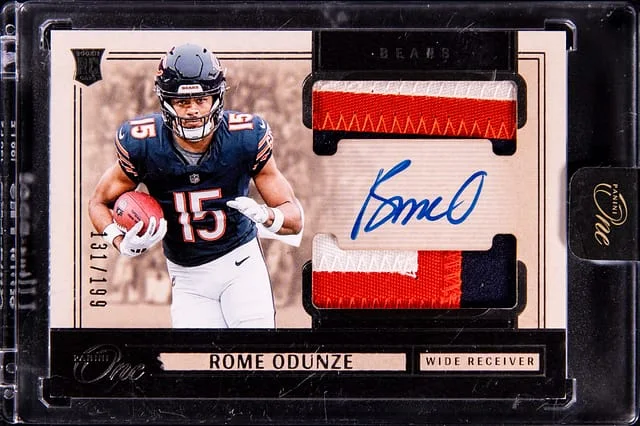 2024 Panini Rome Odunze One Dual Patch Autograph #34 card image