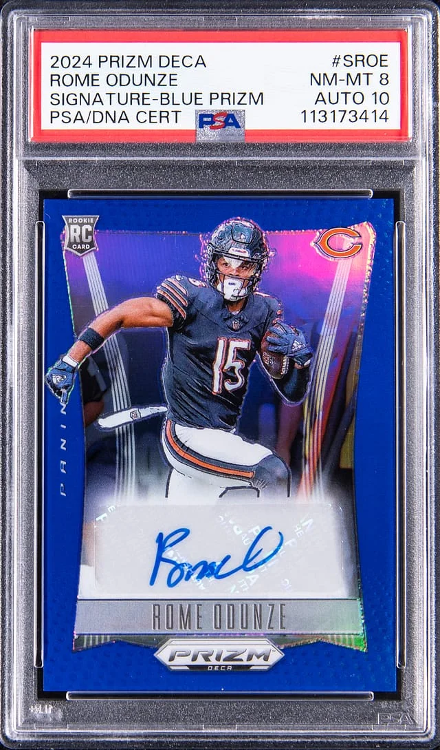 2024 Panini Rome Odunze Prizim Deca Signature Blue Prizm #S-ROE card image