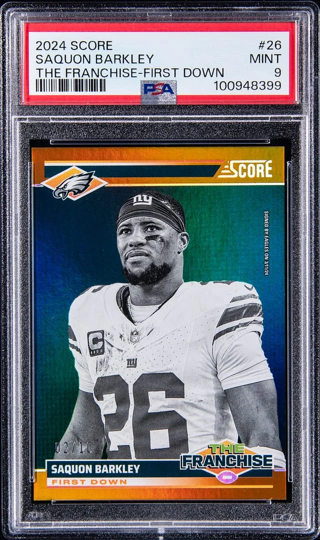 2024 Panini Score Saquon Barkley The Franchise First Down #26 card image