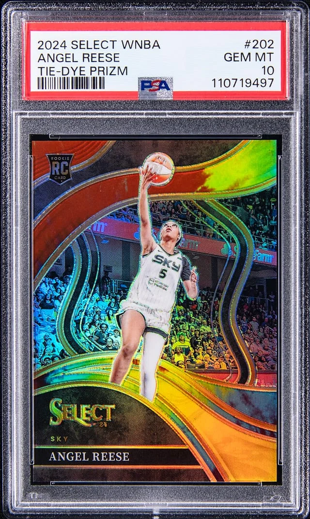 2024 Panini Select Angel Reese WNBA Courtside Tie-Dye Prizm #202 card image