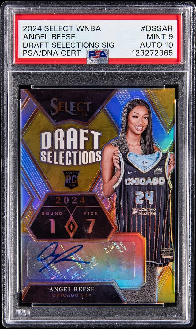 2024 Panini Select Angel Reese WNBA Draft Selections Signatures Gold Vinyl Prizm #DSS-AR card image