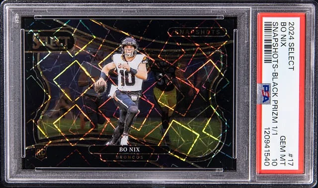 2024 Panini Select Bo Nix Snapshots Black Prizm #17 card image