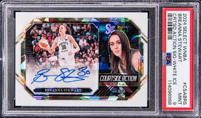 2024 Panini Select Breanna Stewart WNBA Courtside Action Signature White Ice #CSA-BRS card image