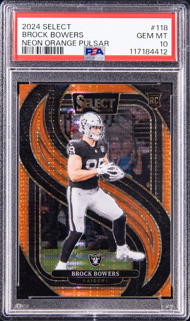 2024 Panini Select Brock Bowers Neon Orange Pulsar #118 card image