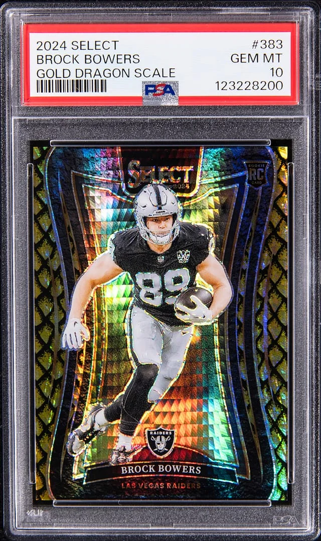 2024 Panini Select Brock Bowers Gold Dragon Scale #383 card image