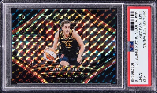 2024 Panini Select Caitlin Clark WNBA Snapshots Black Finite Prizm #12 card image