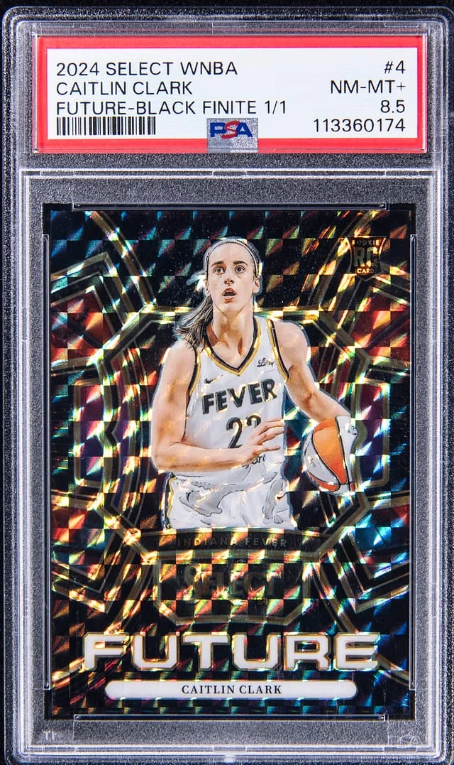 2024 Panini Select Caitlin Clark WNBA Future Black Finite Prizm #4 card image