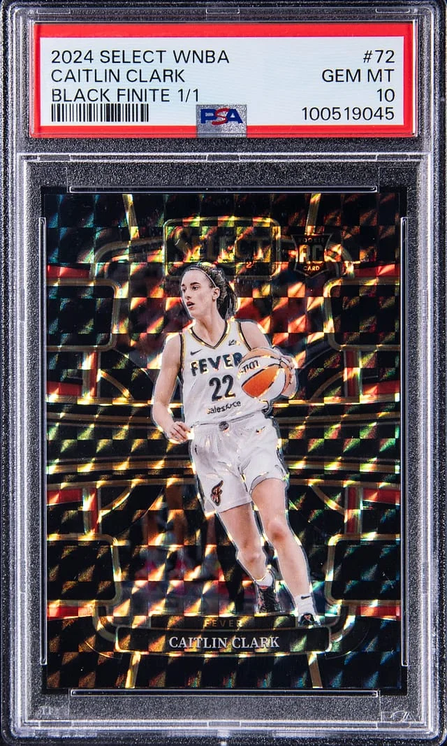 2024 Panini Select Caitlin Clark WNBA Black Finite Prizm #72 card image