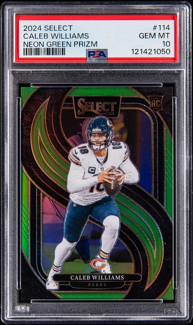 2024 Panini Select Caleb Williams Neon Green Prizm #114 card image