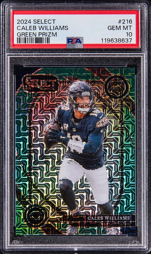2024 Panini Select Caleb Williams Green Prizm #216 card image
