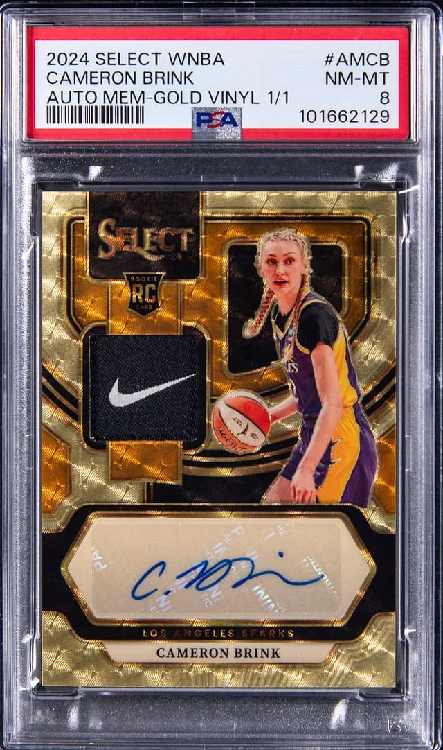 2024 Panini Select Cameron Brink WNBA Autograph Memorabilia Gold Vinyl Prizm #AM-CB card image
