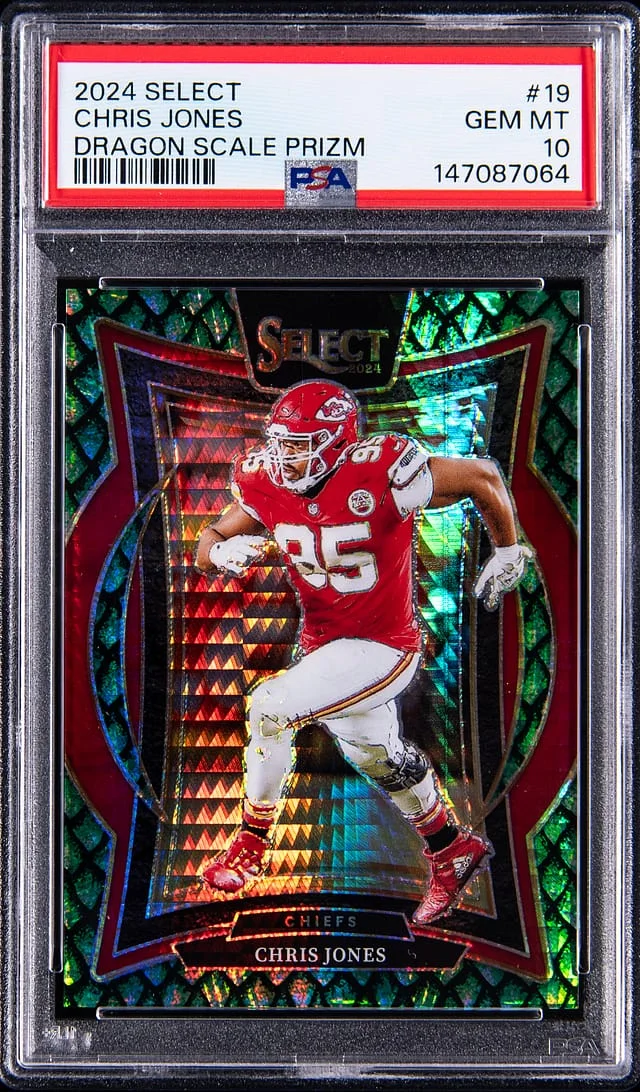 2024 Panini Select Chris Jones Dragon Scale Prizm #19 card image