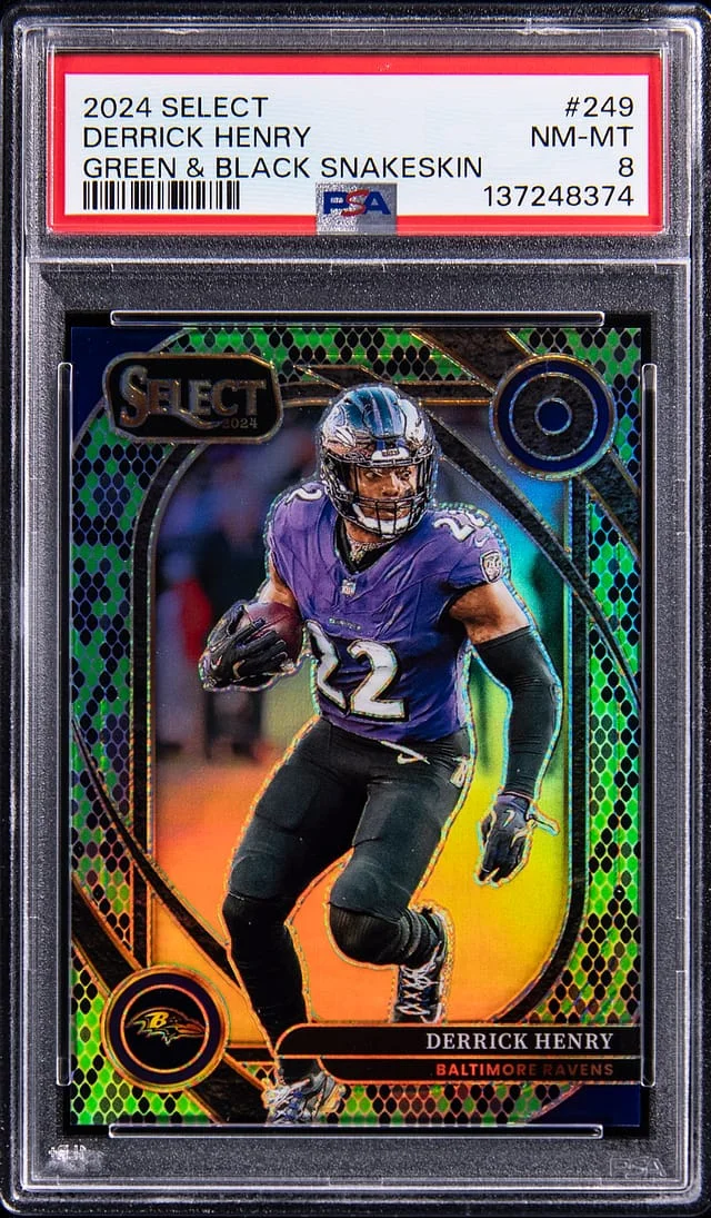 2024 Panini Select Derrick Henry Green & Black Snakeskin #249 card image