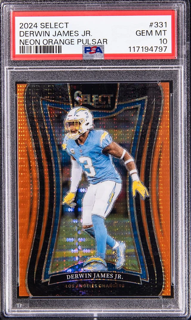 2024 Panini Select Derwin James Jr. Neon Orange Pulsar #331 card image