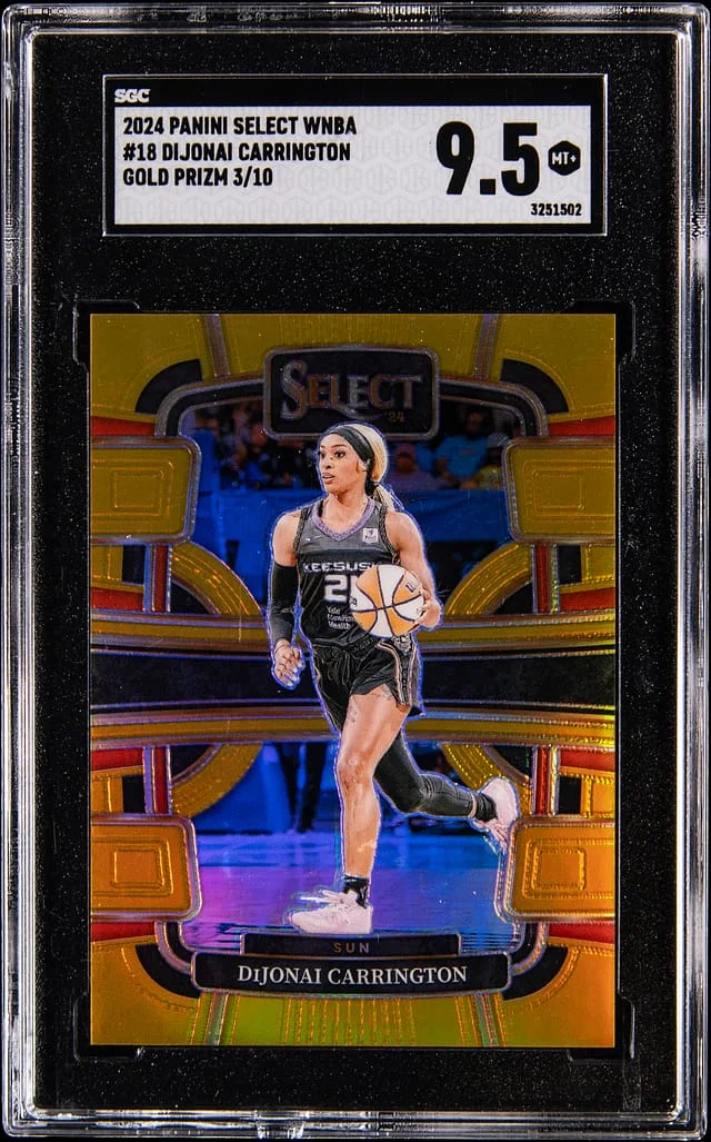 2024 Panini Select DiJonai Carrington WNBA Gold Prizm #18 card image