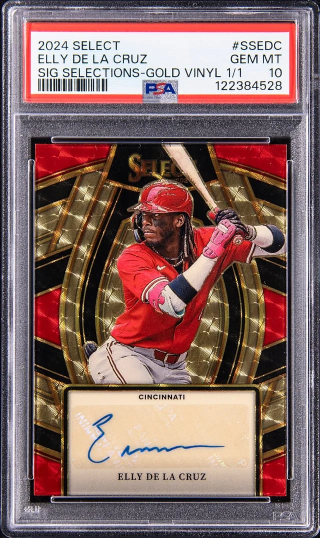 2024 Panini Select Elly De La Cruz Signature Selections Gold Vinyl Prizm #SS-EDC card image