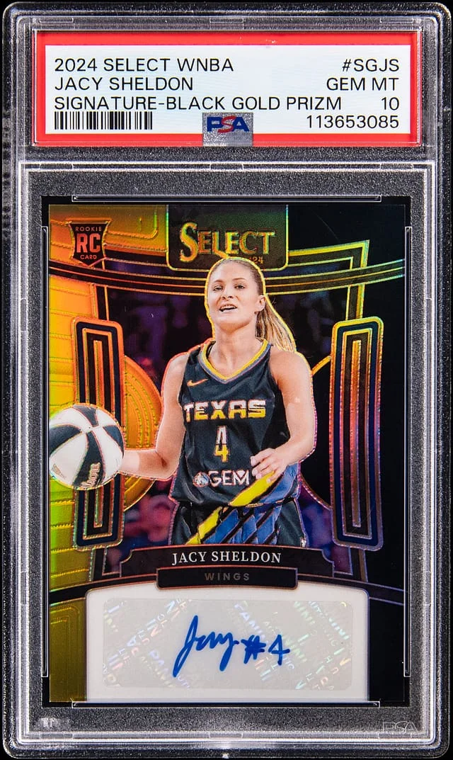 2024 Panini Select Jacy Sheldon WNBA Signature - Black Gold Prizm #SGJS card image