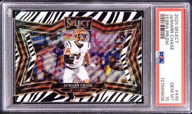 2024 Panini Select Ja'Marr Chase Zebra Prizm #448 card image