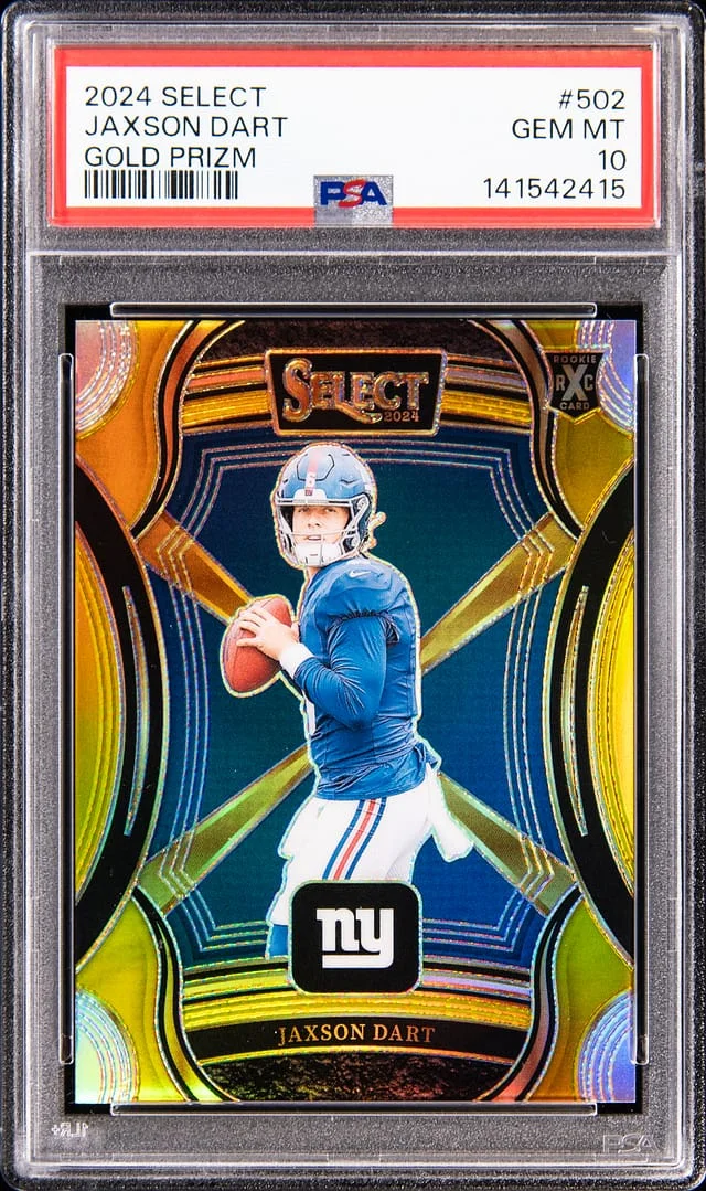2024 Panini Select Jaxson Dart XRC Gold Prizm #502 card image
