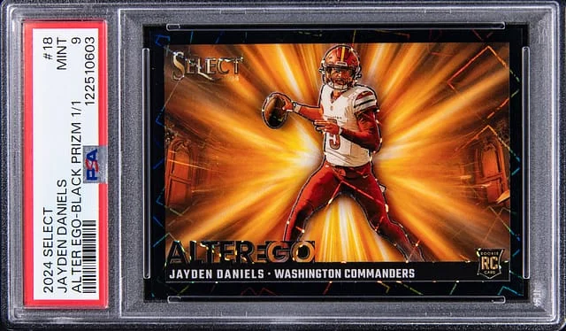 2024 Panini Select Jayden Daniels Alter Ego Black Prizm #19 card image