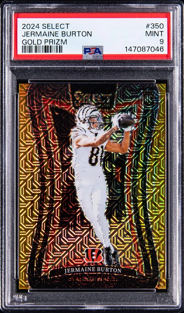 2024 Panini Select Jermaine Burton Gold Prizm #350 card image