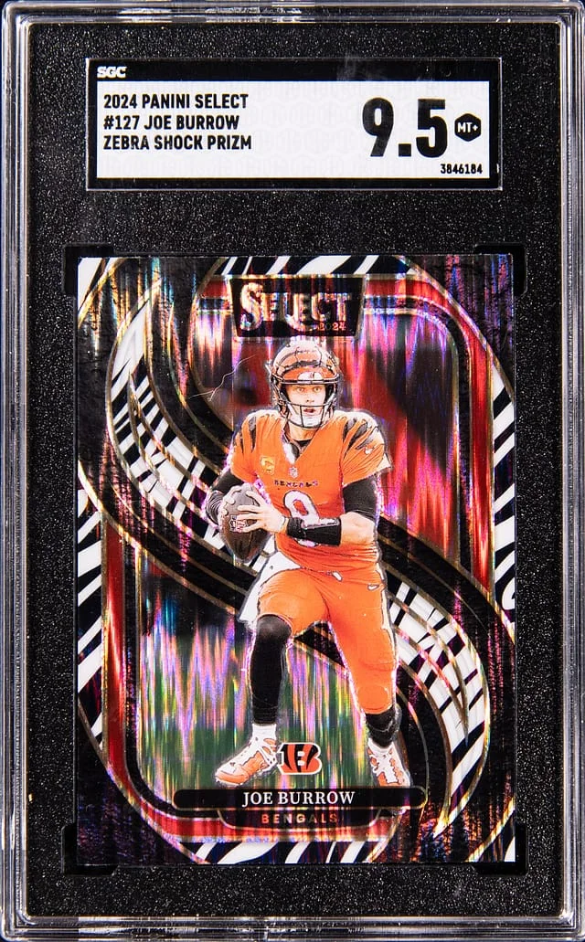 2024 Panini Select Joe Burrow Zebra Shock Prizm #127 card image