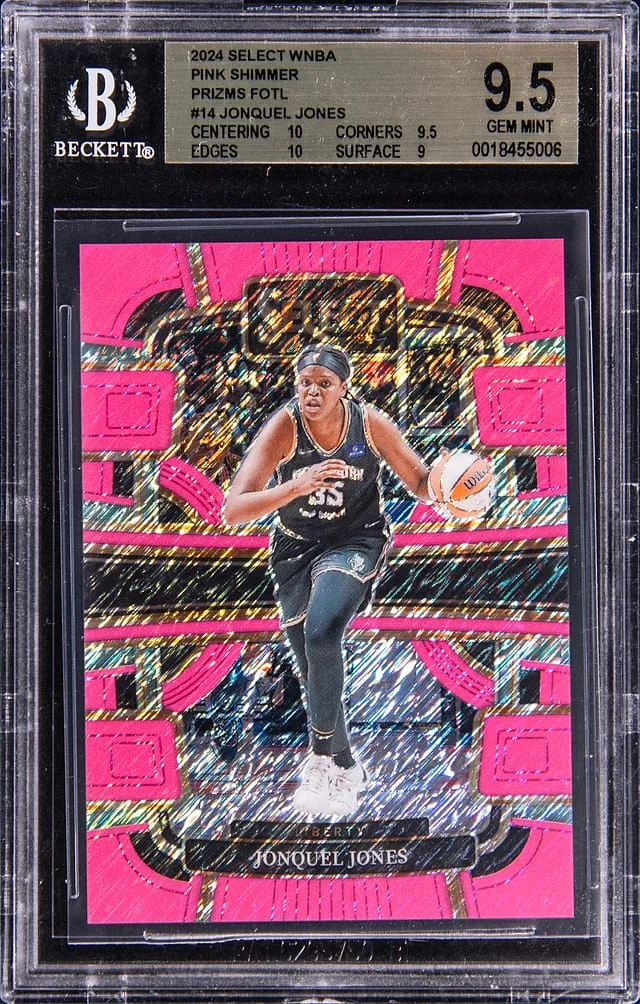 2024 Panini Select Jonquel Jones WNBA Pink Shimmer Prizms FOTL #14 card image
