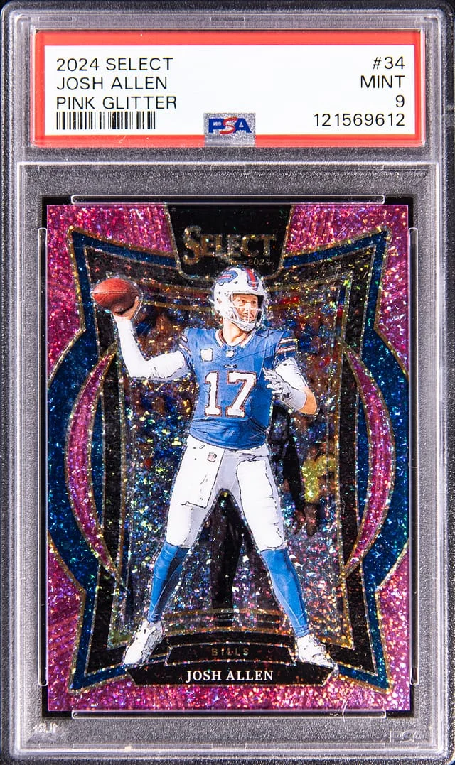2024 Panini Select Josh Allen Pink Glitter #34 card image