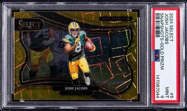 2024 Panini Select Josh Jacobs Snapshots Gold Prizm #5 card image