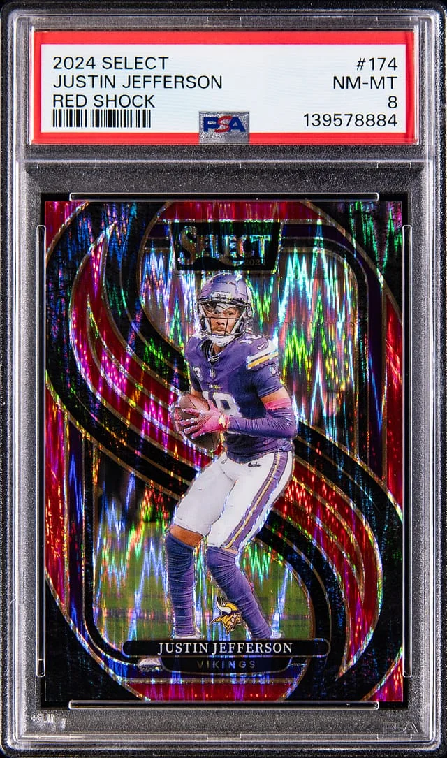 2024 Panini Select Justin Jefferson Red Shock #174 card image