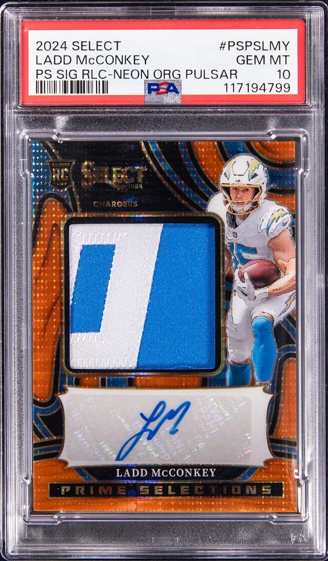 2024 Panini Select Ladd McConkey Prime Selections Signature Relics #PSPSLMY card image