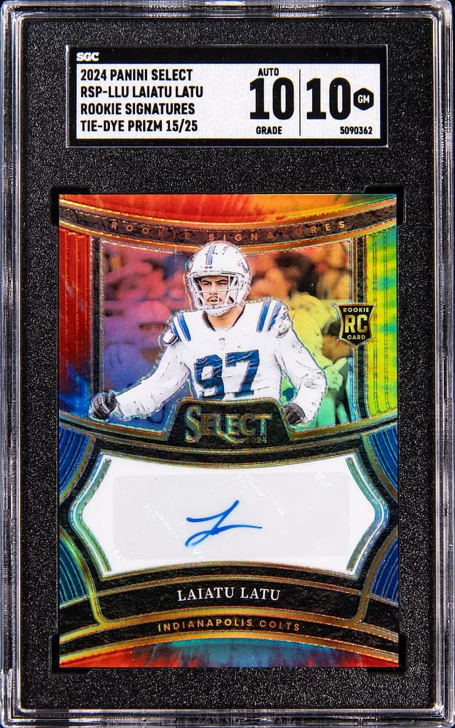 2024 Panini Select Laiatu Latu Signatures Tie-Dye Prizm #RSP-LLU card image