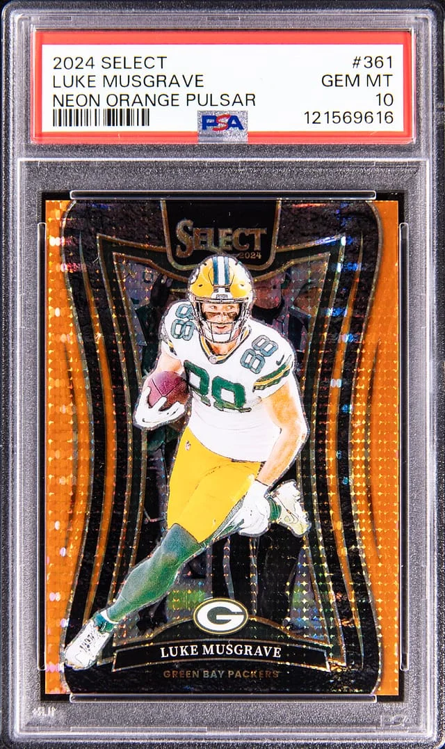 2024 Panini Select Luke Musgrave Neon Orange Pulsar #361 card image