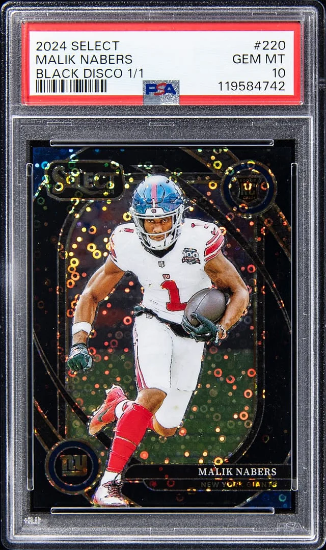 2024 Panini Select Malik Nabers Black Disco #220 card image