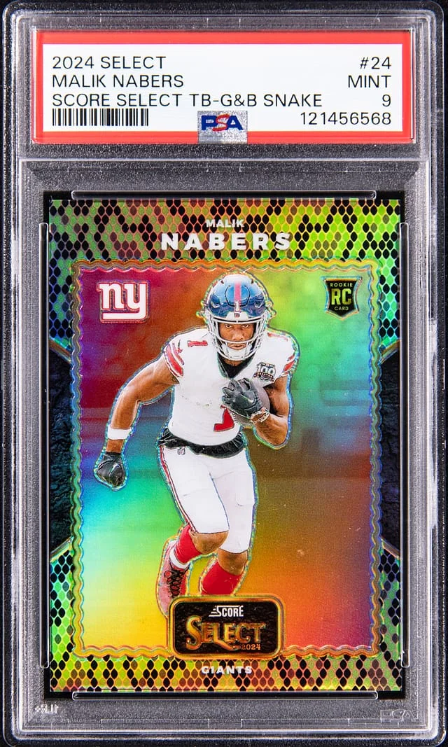 2024 Panini Select Malik Nabers Score Select TB-G&B Snake #24 card image