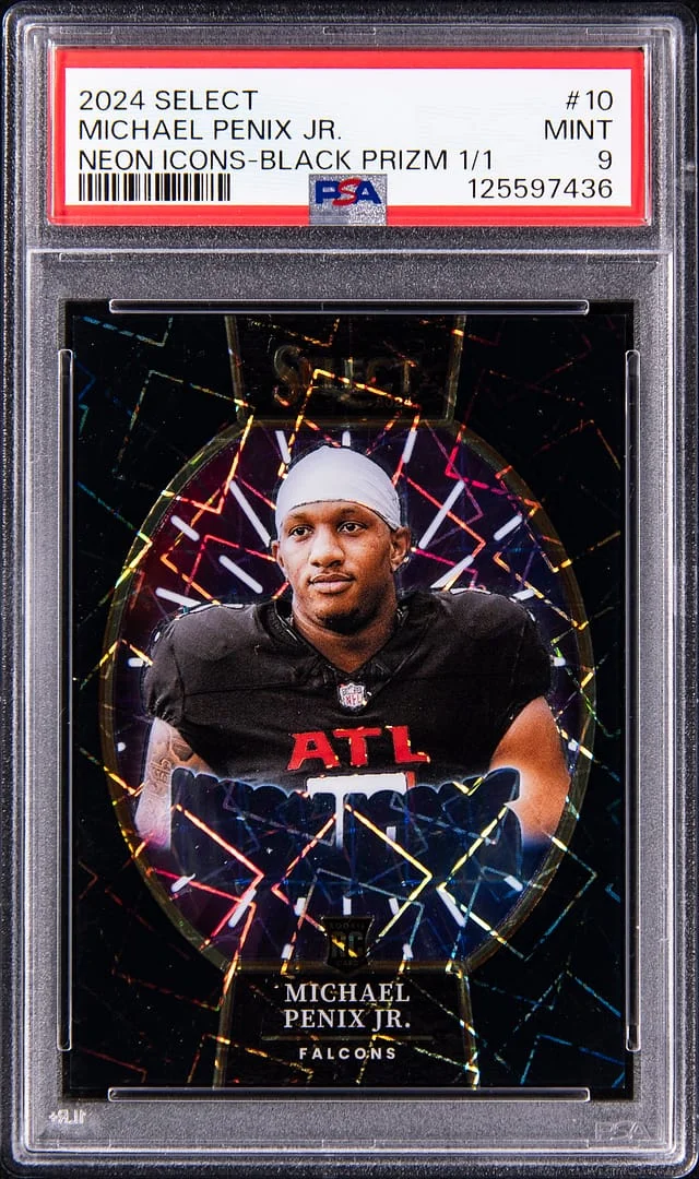 2024 Panini Select Michael Penix Jr. Neon Icons Black Prizm #10 card image
