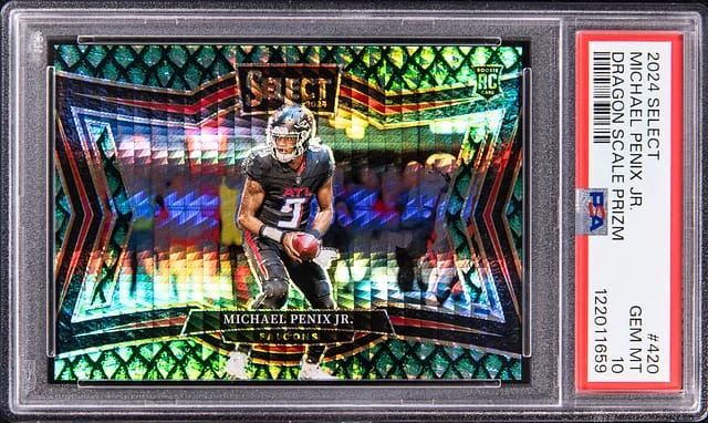 2024 Panini Select Michael Penix Jr. Dragon Scale Prizm #420 card image