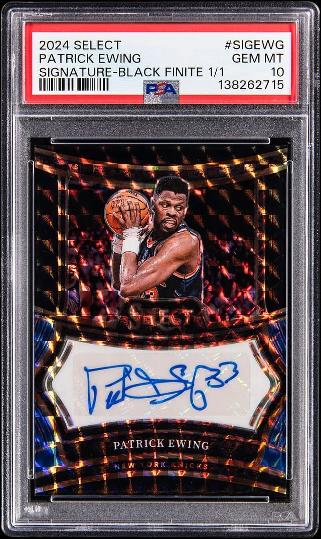 2024 Panini Select Patrick Ewing Signature - Black Finite #SIGEWG card image