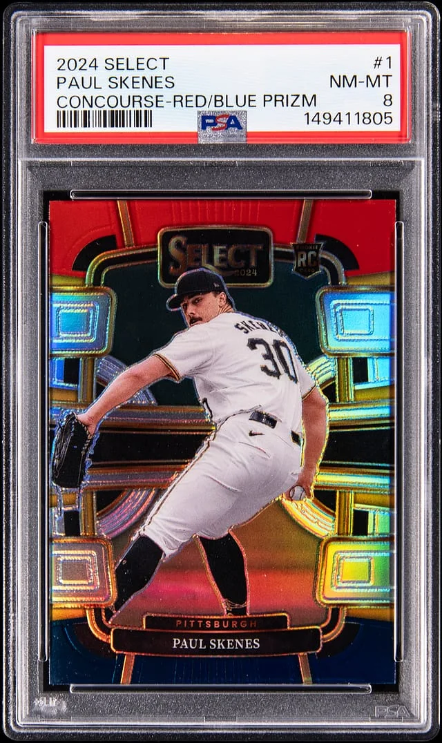 2024 Panini Select Paul Skenes Concourse Red/Blue Prizm #1 card image