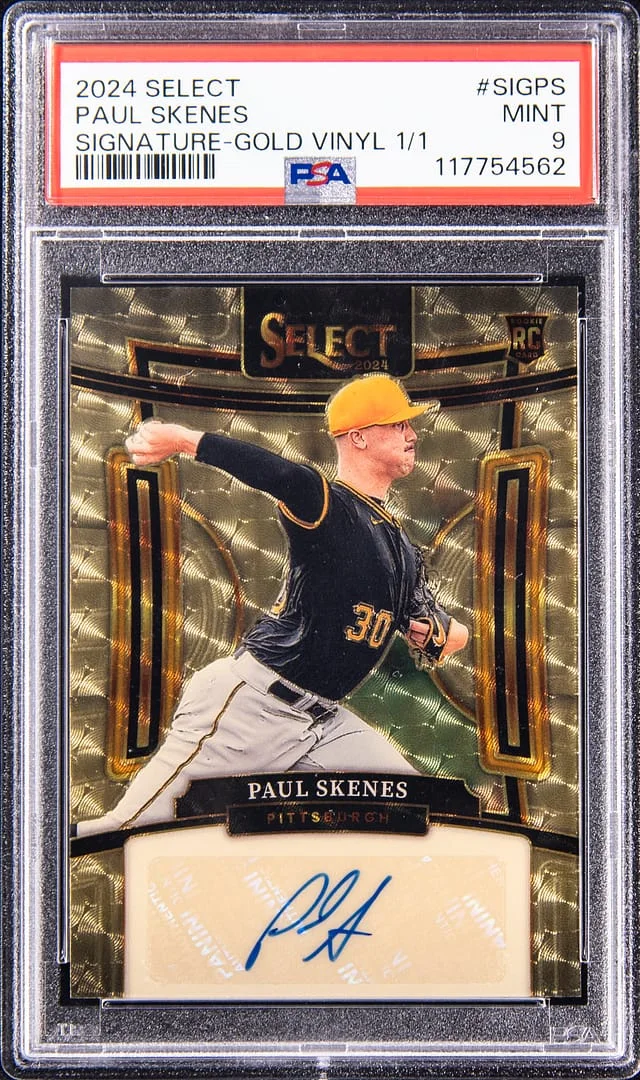 2024 Panini Select Paul Skenes Signatures Gold Vinyl #SIG-PS card image