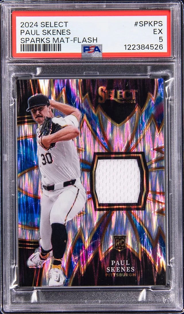 2024 Panini Select Paul Skenes Sparks Materials Flash Prizm #SPK-PS card image