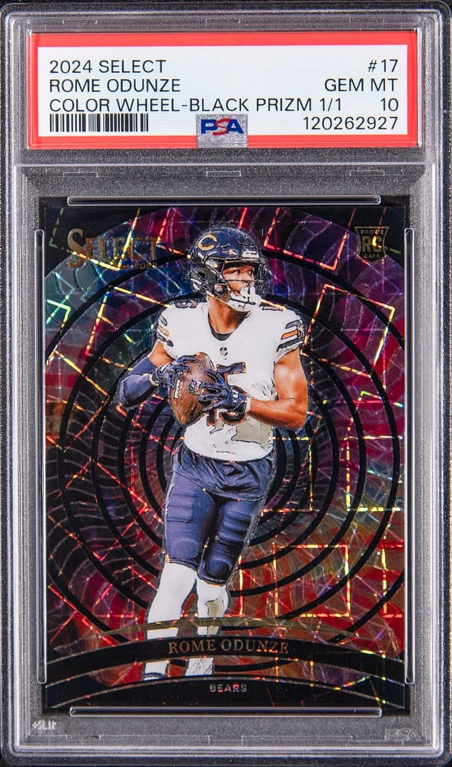 2024 Panini Select Rome Odunze Color Wheel Black Prizm #17 card image