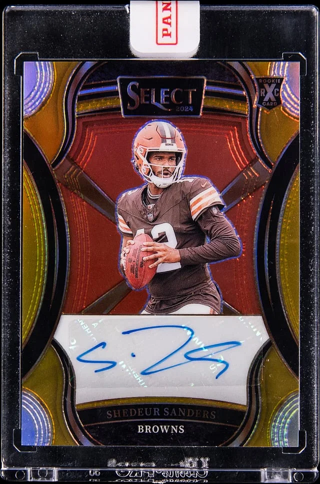 2024 Panini Select Shedeur Sanders XRC Mystery Autograph Gold Prizm #XRCAU-SS card image