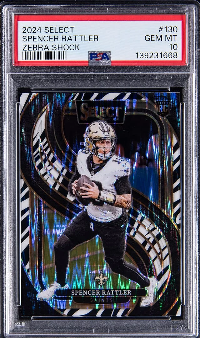 2024 Panini Select Spencer Rattler Zebra Shock #130 card image
