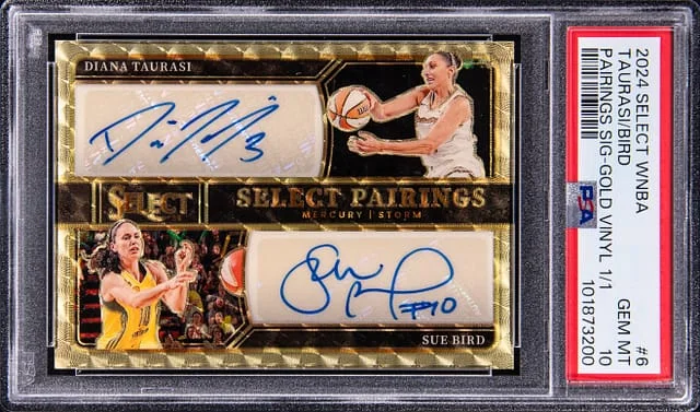 2024 Panini Select Sue Bird/Diana Taurasi Pairings Signatures Gold Vinyl Prizm #SPS-CON card image