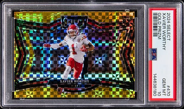 2024 Panini Select Xavier Worthy Gold Prizm #470 card image
