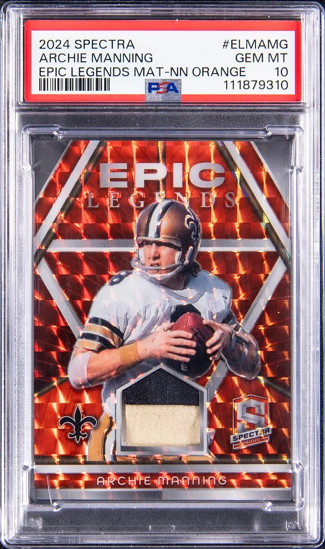 2024 Panini Spectra Archie Manning Epic Legends Material Neon Orange #ELM-AMG card image